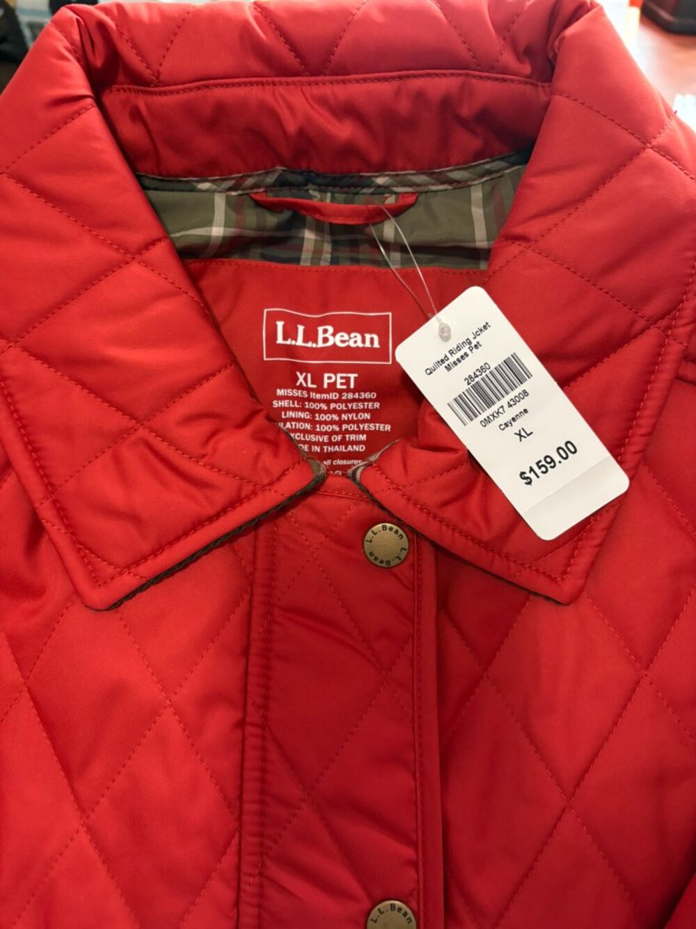 LL Bean Cayenne Quilted Zip/Snap Jacket -- NWT - Picture 3 of 4